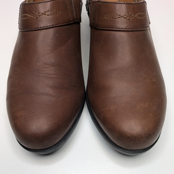 Ariat Brown Leather Slip On Loafers Clogs Comfort Western Women's Size 8 - Picture 5 of 9